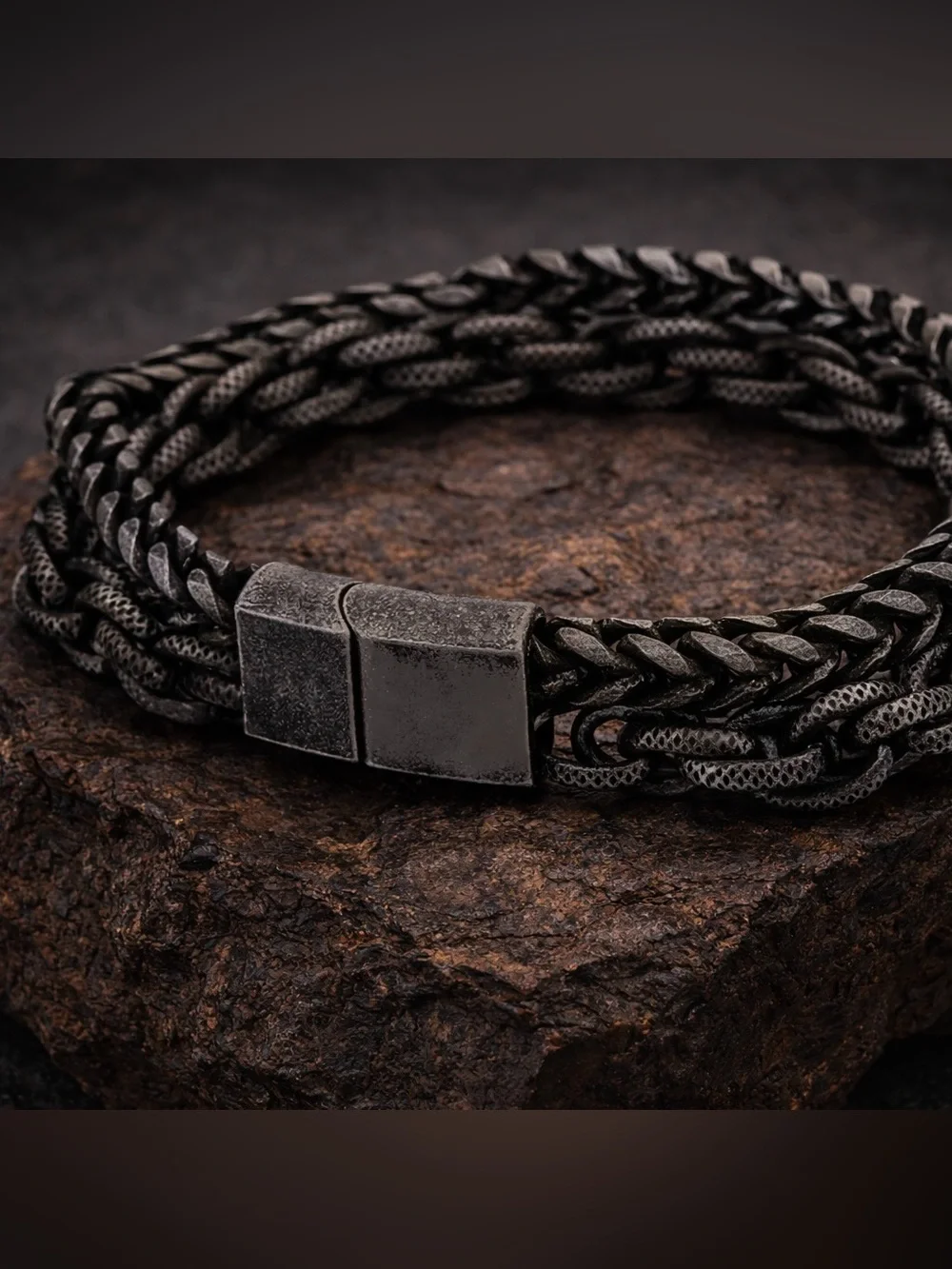 Stainless steel double chain men’s bracelet